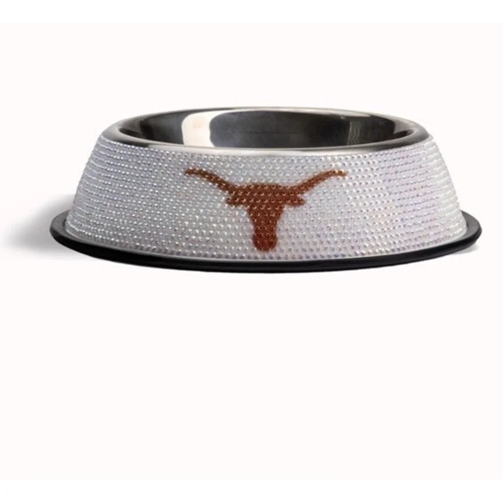 University‎ Of Texas Longhorns| Licensed NCAA Bling Stainless Pet Bowl New